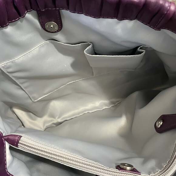 Coach Ashley Gathered Leather Satchel in Aubergine Purple F19452 - Picture 6 of 7